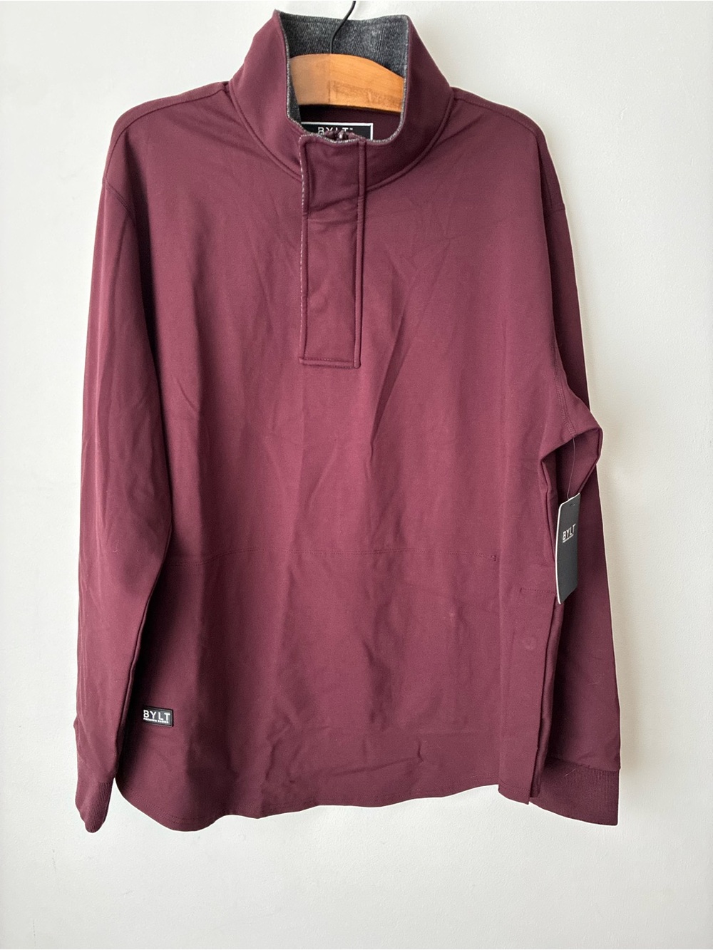BYLT Jacket Mens XL Elite Fairway Drop Cut Pullover Quarter Zip Maroon Golf NWT